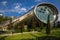 Modern tube shaped building in tblisi