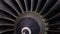 Modern turbofan engine. close up of turbojet of aircraft on black background. blades of the turbofan engine of the