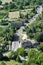 Modern twisted asphaltic road across a small village of Provence