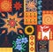 Modern Ukrainian ornament. Seamless pattern in the Ukrainian style. Symbols of Ukraine. National symbols. Culture of Central