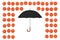 Modern Umbrella Protecting from Rain of Coronavirus COVID-19 Virus. 3d Rendering