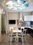 Modern Urban Contemporary Dining room and Kitchen