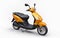 Modern urban orange moped on a white background. 3d illustration