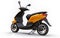 Modern urban orange moped on a white background. 3d illustration