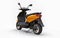 Modern urban orange moped on a white background. 3d illustration