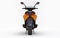 Modern urban orange moped on a white background. 3d illustration