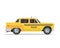 Modern Urban Yellow Taxi Vehicle Illustration In Isolated White Background