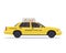 Modern Urban Yellow Taxi Vehicle Illustration In Isolated White Background