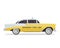 Modern Urban Yellow Taxi Vehicle Illustration In Isolated White Background