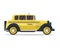 Modern Urban Yellow Taxi Vehicle Illustration In Isolated White Background