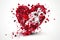 Modern valentine\\\'s day heartshaped bouquet full of petals, Generative AI