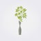 Modern Vase with Green Bamboo Branches Interior Decoration Home Silhouette