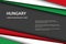 Modern vector background, overlayed sheets of paper in the look of the Hungarian flag, Made in Hungary