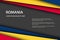 Modern vector background with Romanian colors and grey free space for your text, overlayed sheets of paper