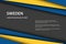 Modern vector background with Swedish colors and grey free space for your text, overlayed sheets of paper