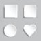 Modern vector blank white buttons set with shadows.