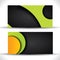 Modern vector business card - green, orange, black