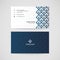 Modern vector business card template, two side black and navy blue vector illustration.