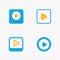 Modern vector colorful flat video player icons