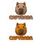 Modern vector flat design simple minimalist logo template of cute capybara cartoon head vector for brand, emblem, label, badge.