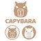 Modern vector flat design simple minimalist logo template of cute capybara cartoon head vector for brand, emblem, label, badge.