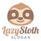 Modern vector flat design simple minimalist logo template of cute sloth cartoon head vector for brand, emblem, label, badge.