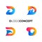 Modern vector gradient colorful abstract letter d logo design