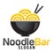 Modern vector gradient simple Chinese noodle logo design icon template. Japanese ramen vector illustration for brand, cafe,