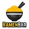 Modern vector gradient simple Chinese noodle logo design icon template. Japanese ramen vector illustration for brand, cafe,