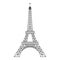 Modern vector illustration of Eiffel Tower. Black vector illustration. Romantic symbol in France. Paris sketched image