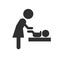 Modern vector illustration of Mother`s room sign. Icon of Changing diapers. Woman with Children. Pictogram for wc. Icon