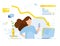 Modern vector illustration of working at home. Woman work in comfortable conditions. Home office. Freelancer with cat, plant.