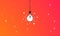 Modern vector light bulb and stars icon on magenta and orange gradient background. Innovative idea concept, creative concepts.