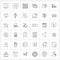 Modern Vector Line Illustration of 36 Simple Line Icons of camera, currency, cross, cash, banking