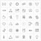 Modern Vector Line Illustration of 36 Simple Line Icons of pad, disabled, shine, circle, message