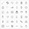 Modern Vector Line Illustration of 36 Simple Line Icons of point, direction, mail, arrows, valentine