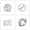 Modern Vector Line Illustration of 4 Simple Line Icons of eco, cowboy, recycle, circle, India