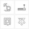 Modern Vector Line Illustration of 4 Simple Line Icons of male; maze; man; technology; puzzle