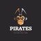 Modern vector professional logo emblem pirates monkey