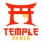 Modern vector simple japanese torii temple ramen noodle logo design icon template. Japanese ramen vector illustration for brand,