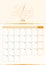Modern vector vertical calendar sheet for July 2024, planner in English