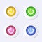 Modern vector website power icon colourful buttons