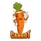 Modern vegan lady carrot logo.