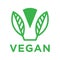 Modern vegan logo with abstract leaf icon