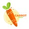 Modern vegan vegetable carrot logo.