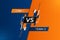 Modern Versus Sports Battle Competition Minimalist Diagonal Blue and Orange Background