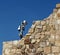 Modern video surveillance system on the old walls of the crusader fortress of Karak