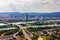 Modern Vienna urban infrastructure, view from the Danube Tower