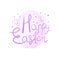 Modern violet colored Easter card design