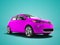 Modern violet electric car for trips to the beach front 3d render not blue background with shadow